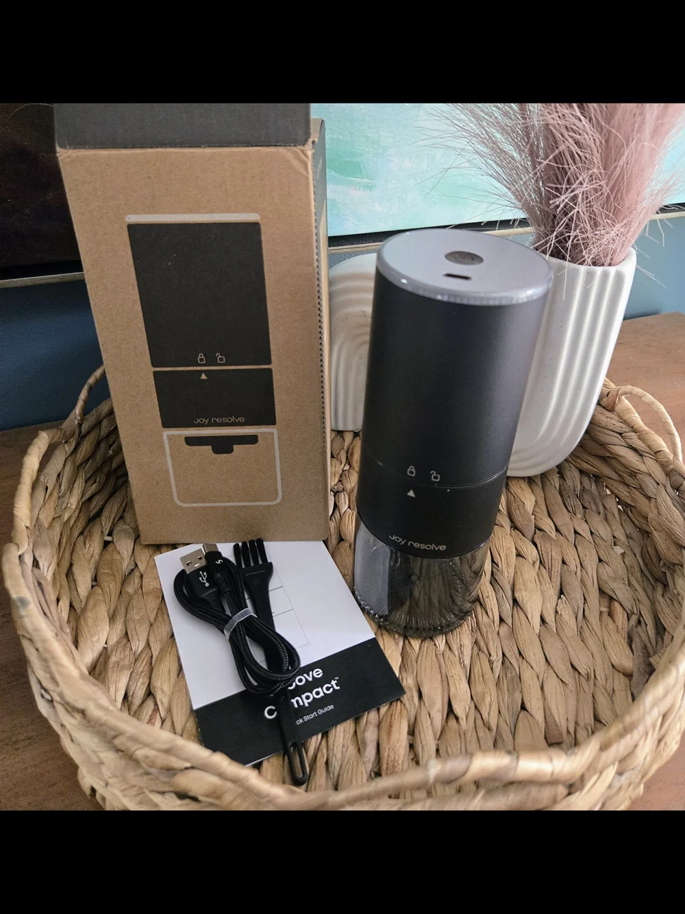 Joy Resolve Groove Compact Electric Coffee Grinder Black NIB